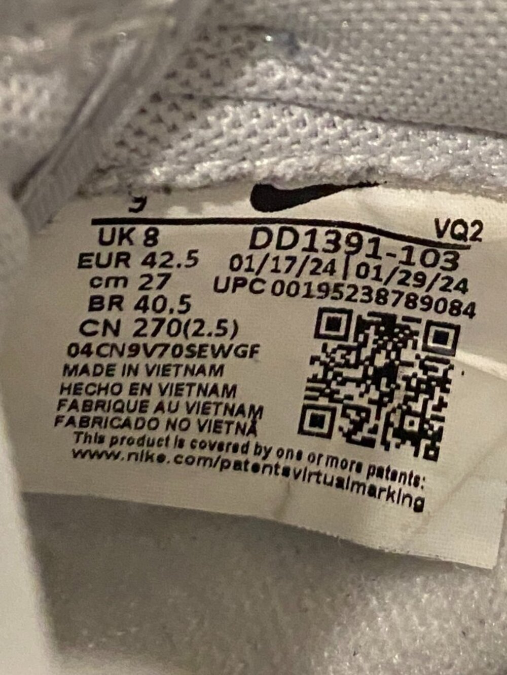 Nike Dunk Low Retro Grey Fog DD1391-103 White Gray Men’s 9 Women’s 10.5 Shoes - Picture 6 of 14